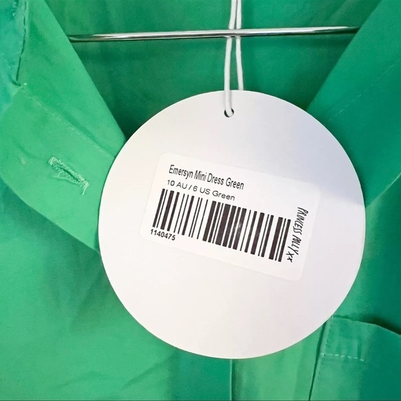 Princess Polly Green Button Front Shirt Dress Size 6 NEW Emersyn Collared - Picture 6 of 12